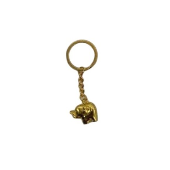 Metallic Elephant Keychain With Gold Tone Finish & Functional Compact Design - Picture 4 of 8